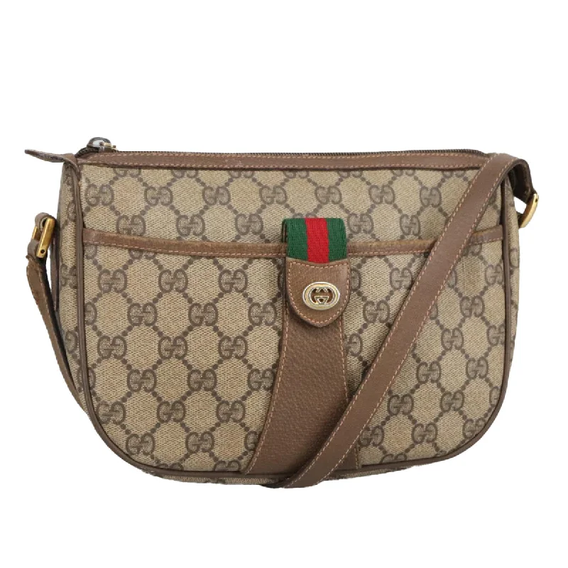 Ladies Gucci handbags with a detachable coin purse insideGUCCI GG Supreme Web Sherry Line Shoulder Bag PVC Beige 89 02 032 96982