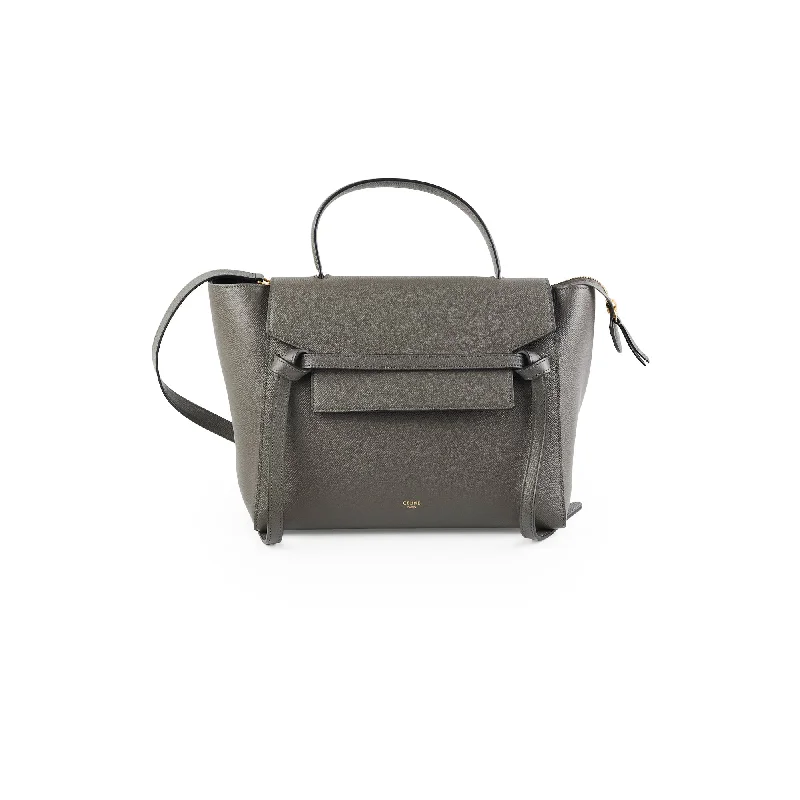 Celine Bags with Antique - Style Hardware for a Vintage VibeCeline Mini Grey Belt Bag